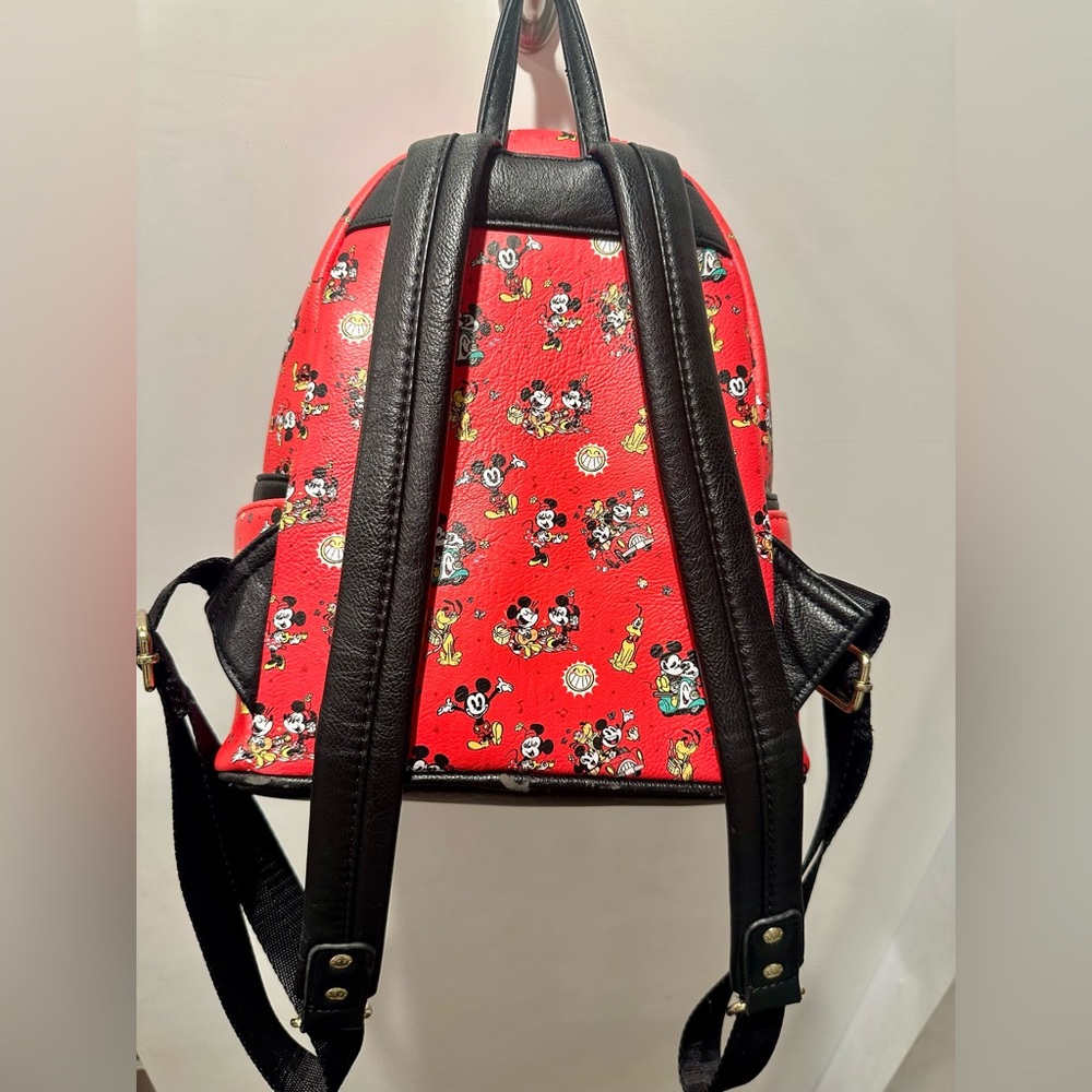 Loungefly Disney Parks Mickey & Minnie Runaway Railway Mini Backpack. - Picture 2 of 5